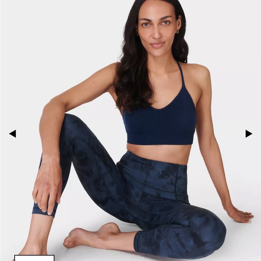 Never worn navy blue sweaty Betty tie dye leggings size 6